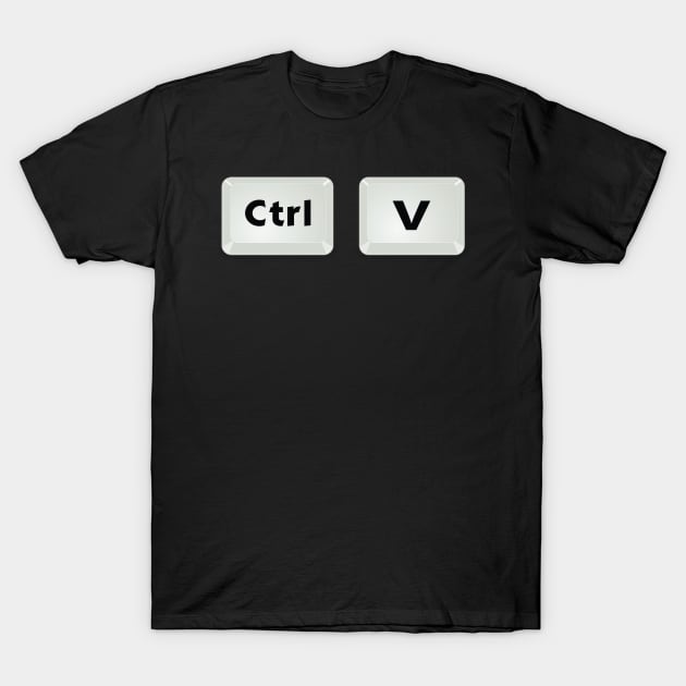 Control Copy Paste Ctrl Plus Gift Matching Couple T-Shirt by Grabitees